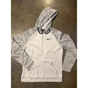 Nike Dri-FIT Hoodie Mens Large Gray Pullover Athletic Sweatshirt Swoosh